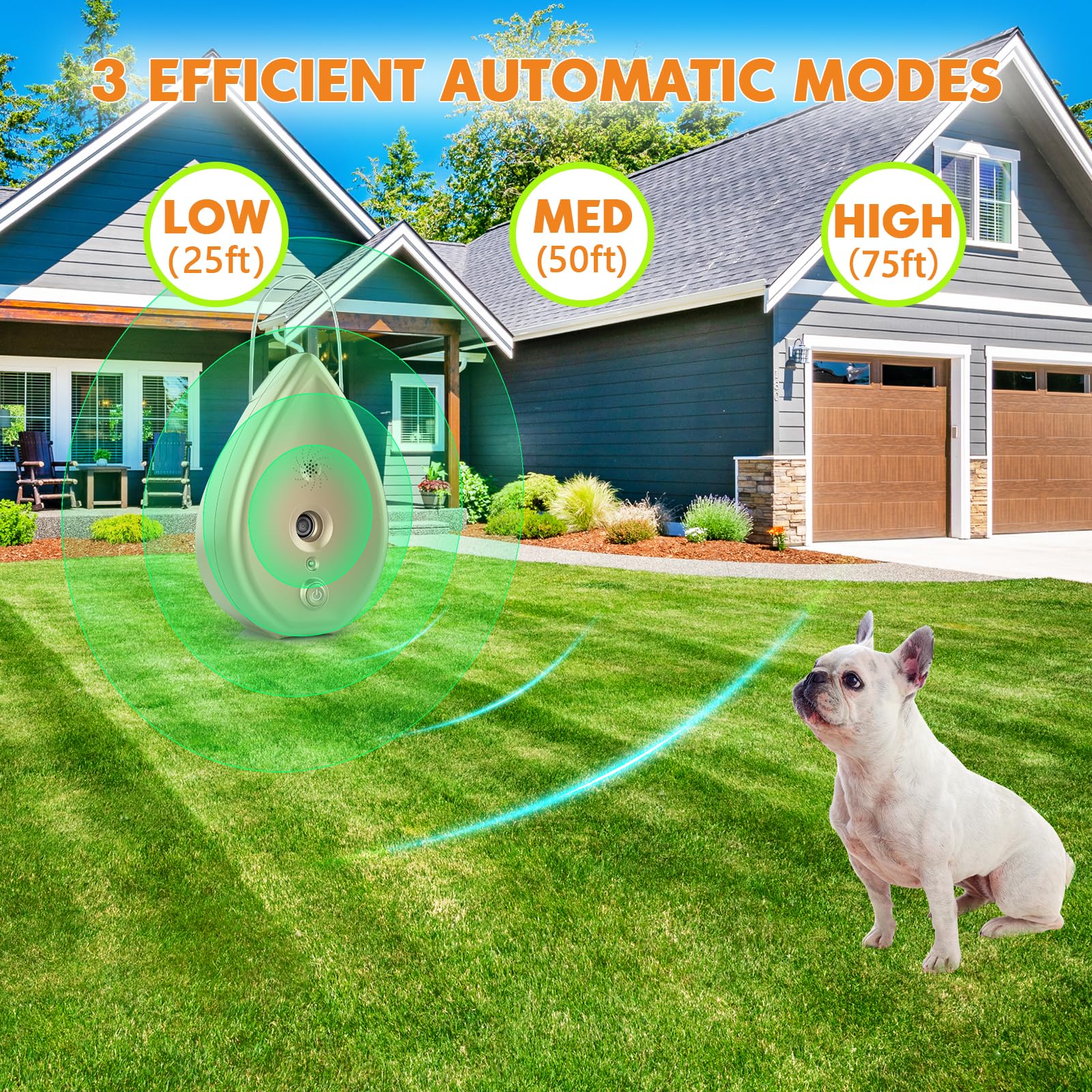 Anti Barking Device For Dogs Bark Box, Rechargeable Ultrasonic Barking Deterrent Devices With 3 Level Modes/Irregular Ultrasound